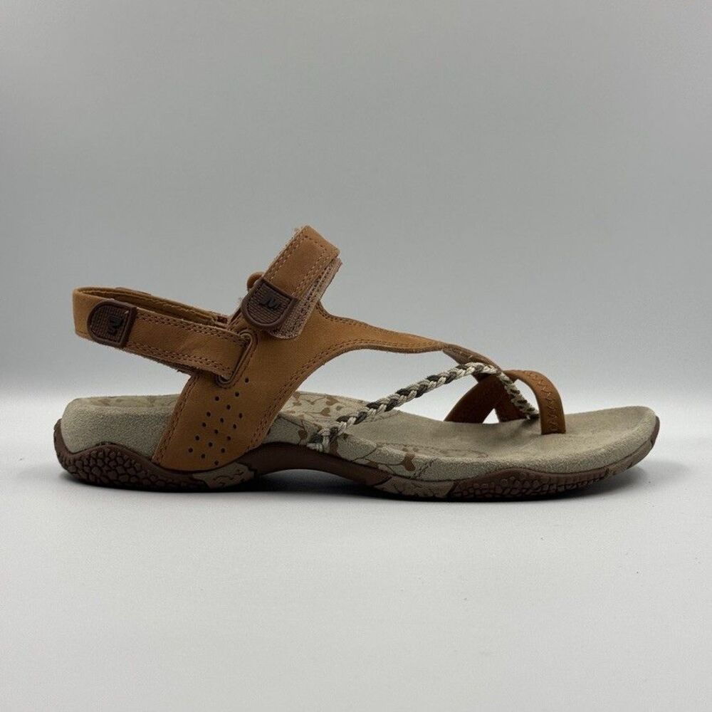 Merrell Siena Light Brown Leather Women's 6 Strappy Sandals Adjustable Slingback